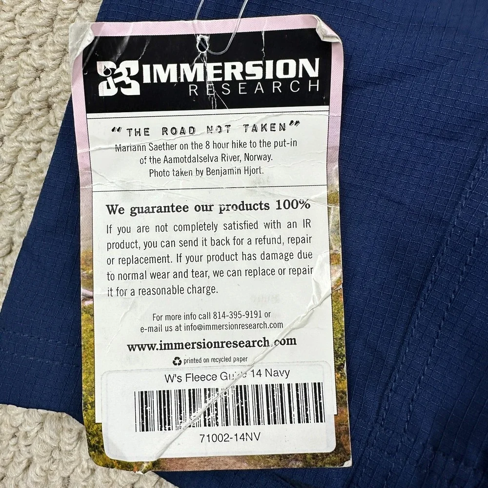 Immersion Research Shorts Womens 14 Navy Fleece Lined Guide Kayak Paddle Board